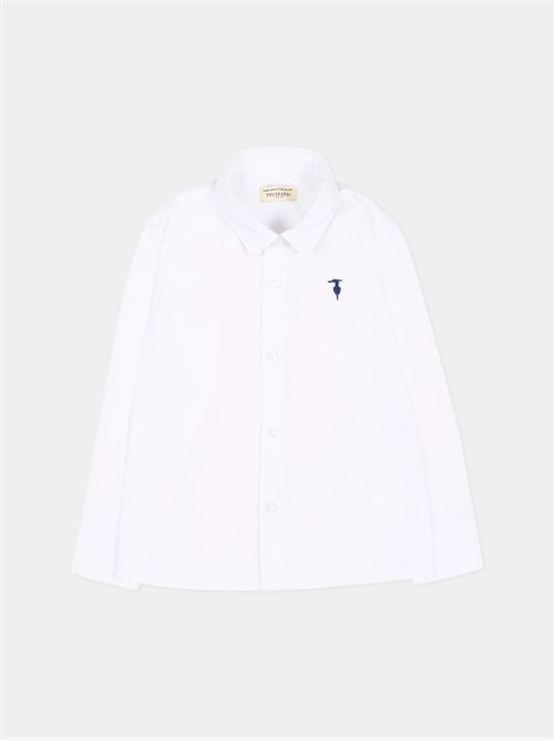 Camicia bianca per neonato con levriero TRUSSARDI JEANS | TIP26145CA/HZCWHITE